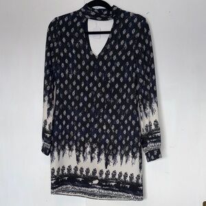 Wayf Elegant Blue and Black Dress
